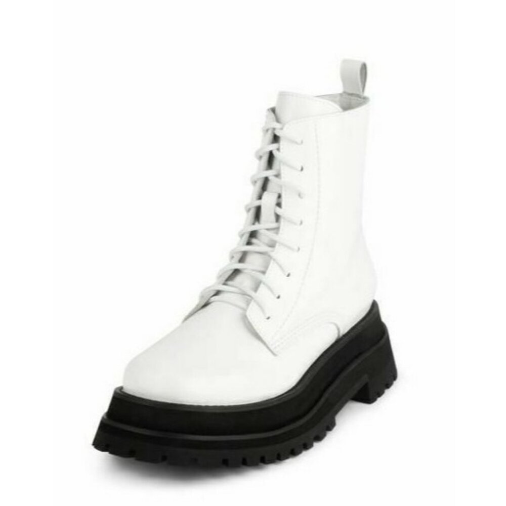 Jeffrey Campbell MECHANIC White Box Leather Platform Combat Boots Size US 9.5 M